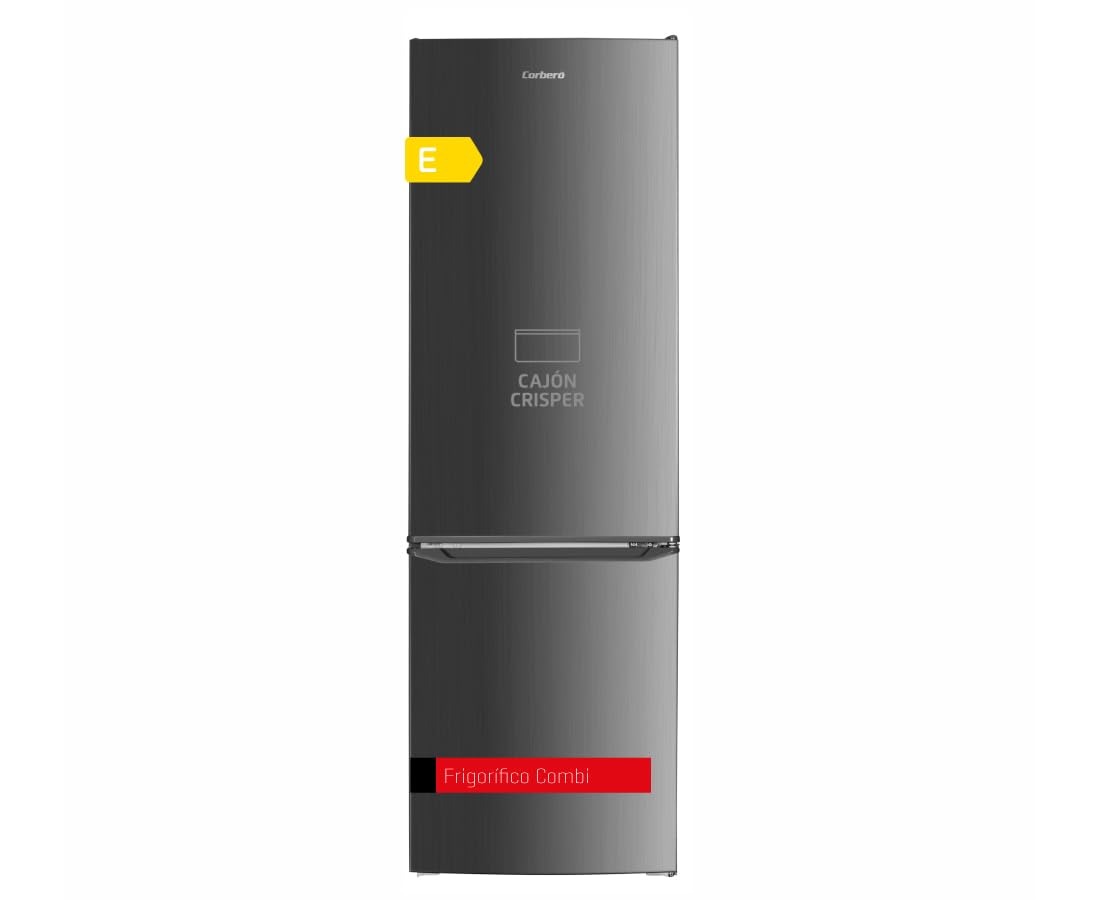 Corbero Frigorífico Combi 262L Inox LED Bajo Ruido E