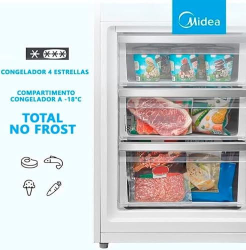 Midea Frigorífico Combi 270L No Frost Inox Bajo Consumo