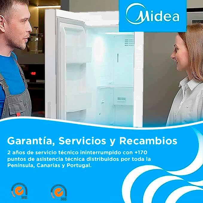 Midea Frigorífico Combi No Frost 270L Blanco Bajo Consumo