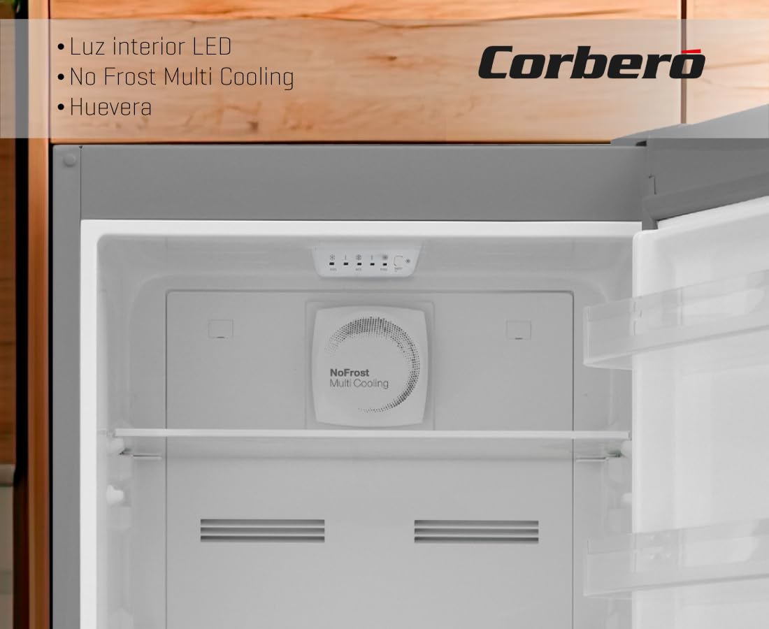 Corbero Frigorífico Combi 295L No Frost Inox LED 39dB
