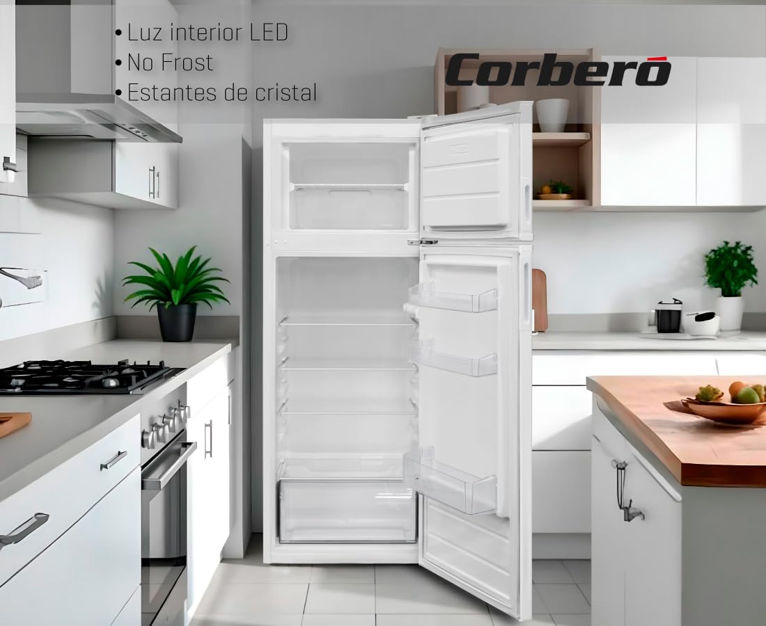 Corbero Frigorífico 2 Puertas 212L Blanco E Luz Interior