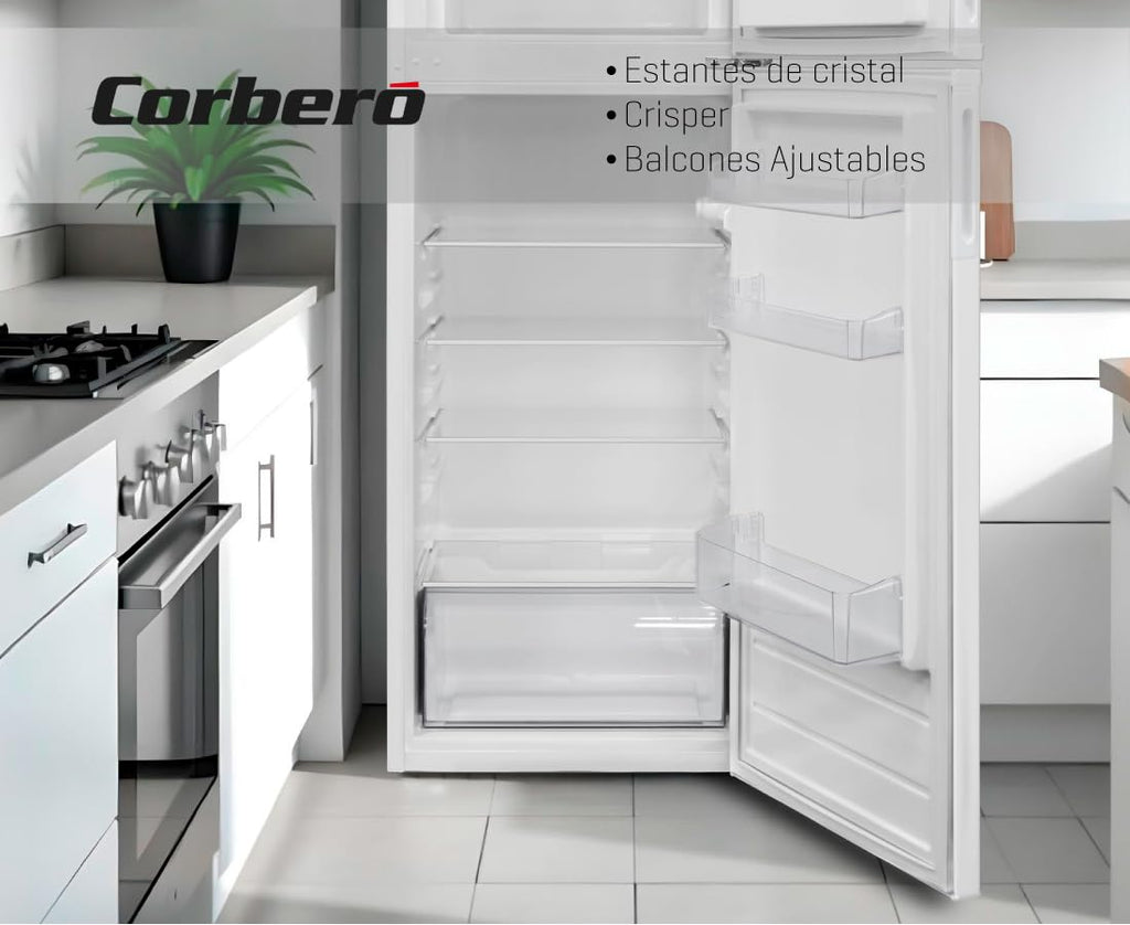 Corbero Frigorífico 2 Puertas 212L Blanco E Luz Interior