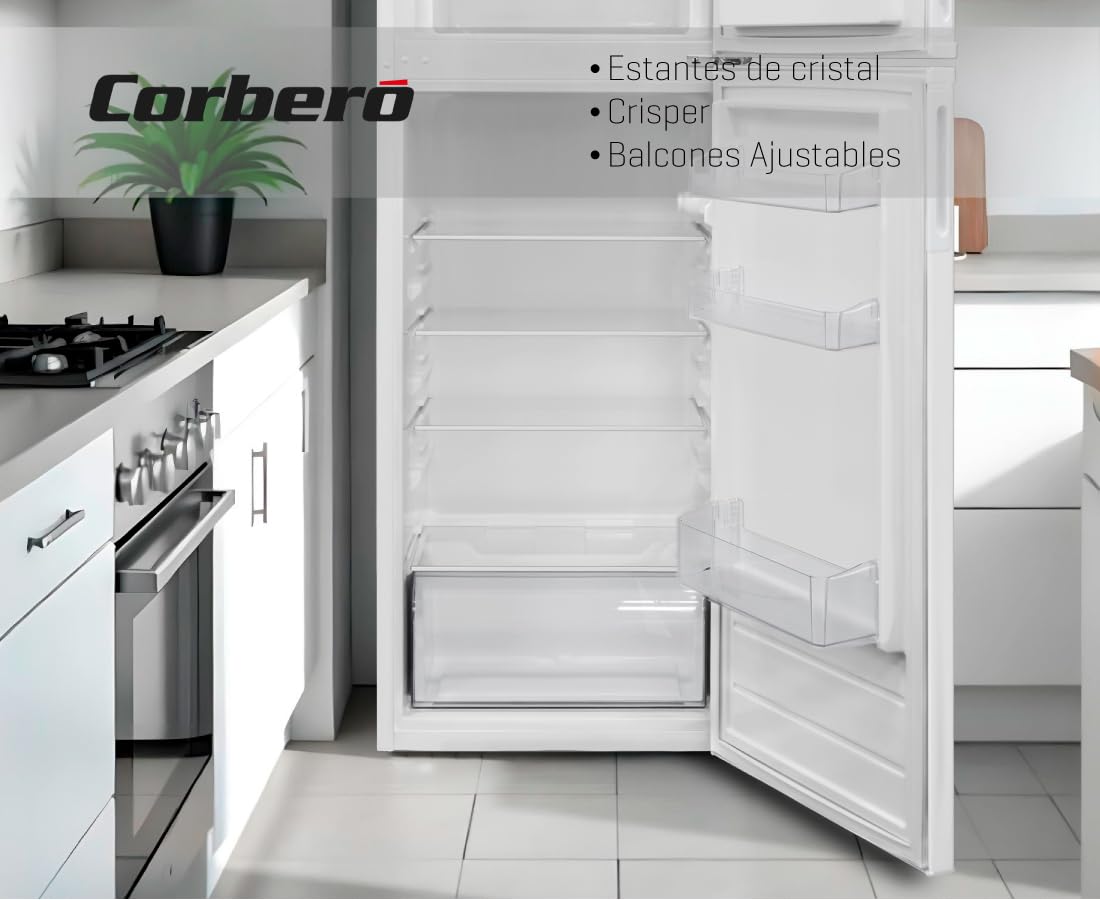 Corbero Frigorífico 2 Puertas 212L Blanco E Luz Interior