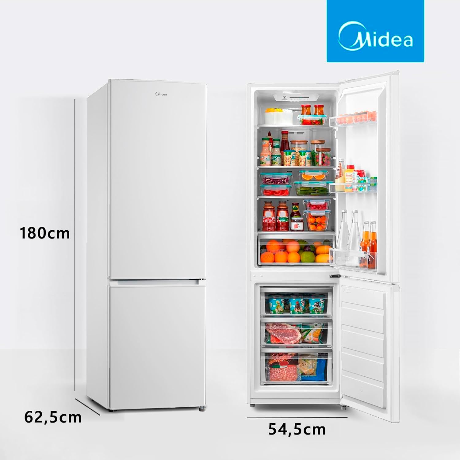 Midea Frigorífico Combi No Frost 270L Blanco Bajo Consumo