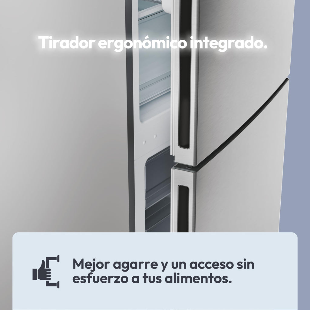 Candy Frigorífico Combi 260L Low Frost Silver LED 39dB