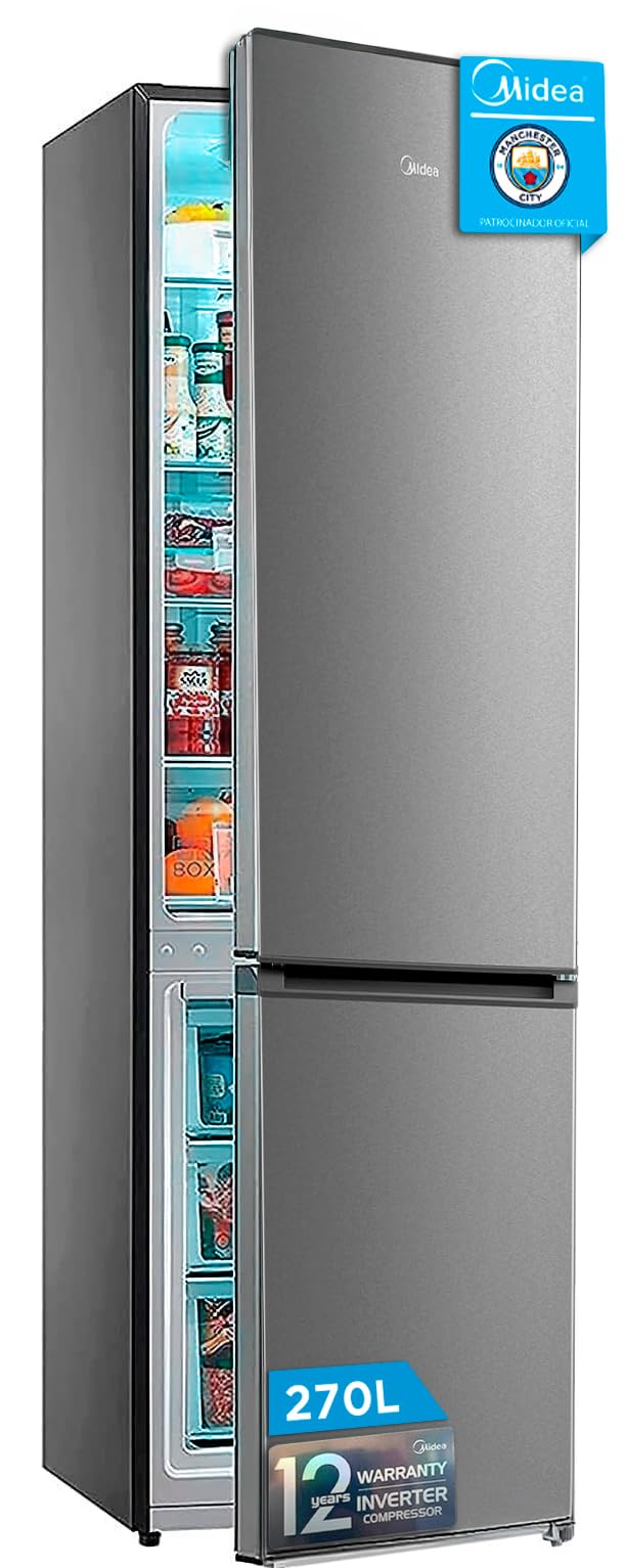 Midea Frigorífico Combi 270L No Frost Inox Bajo Consumo