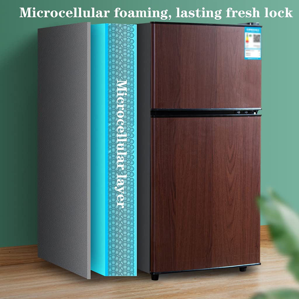 Mini Refrigerador 42L Ahorro Energía Silencioso Madera