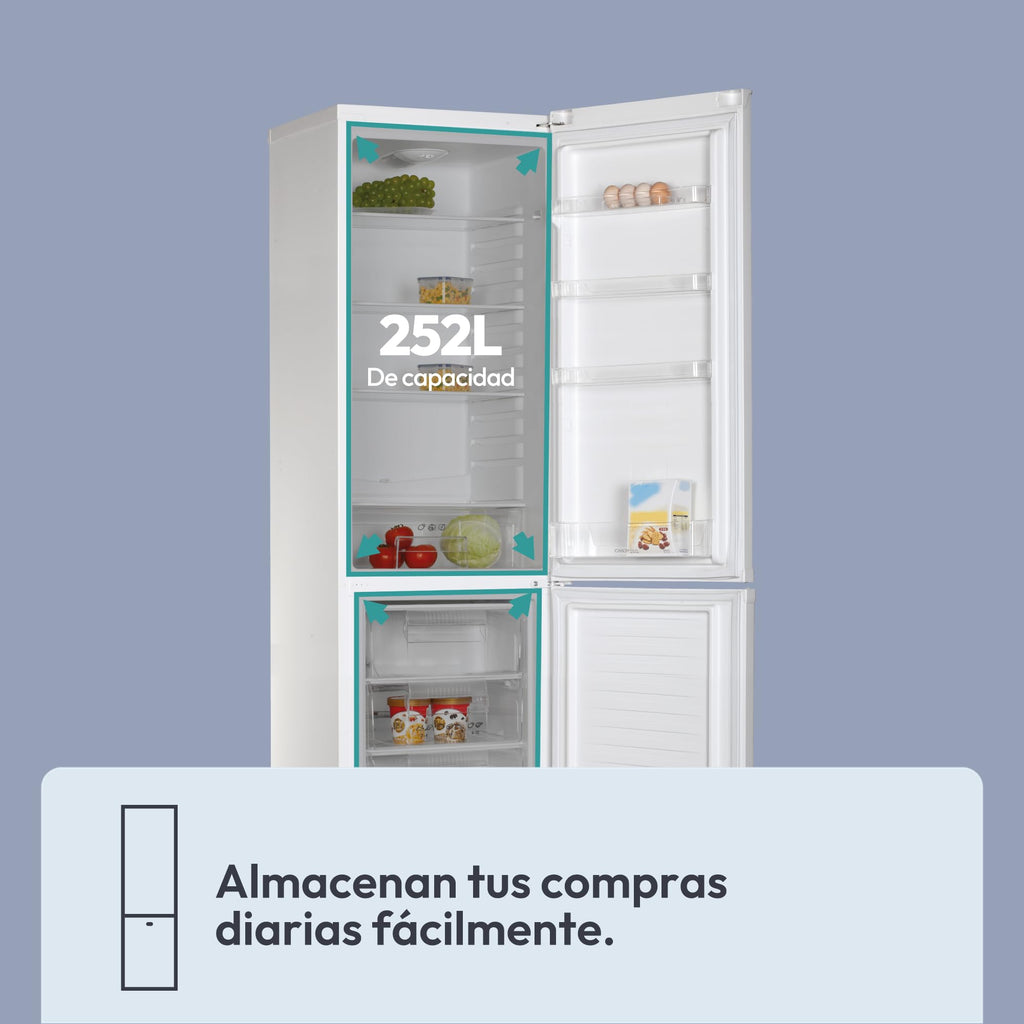 Candy Frigorífico Combi 252L Blanco LED 41dB 55cm