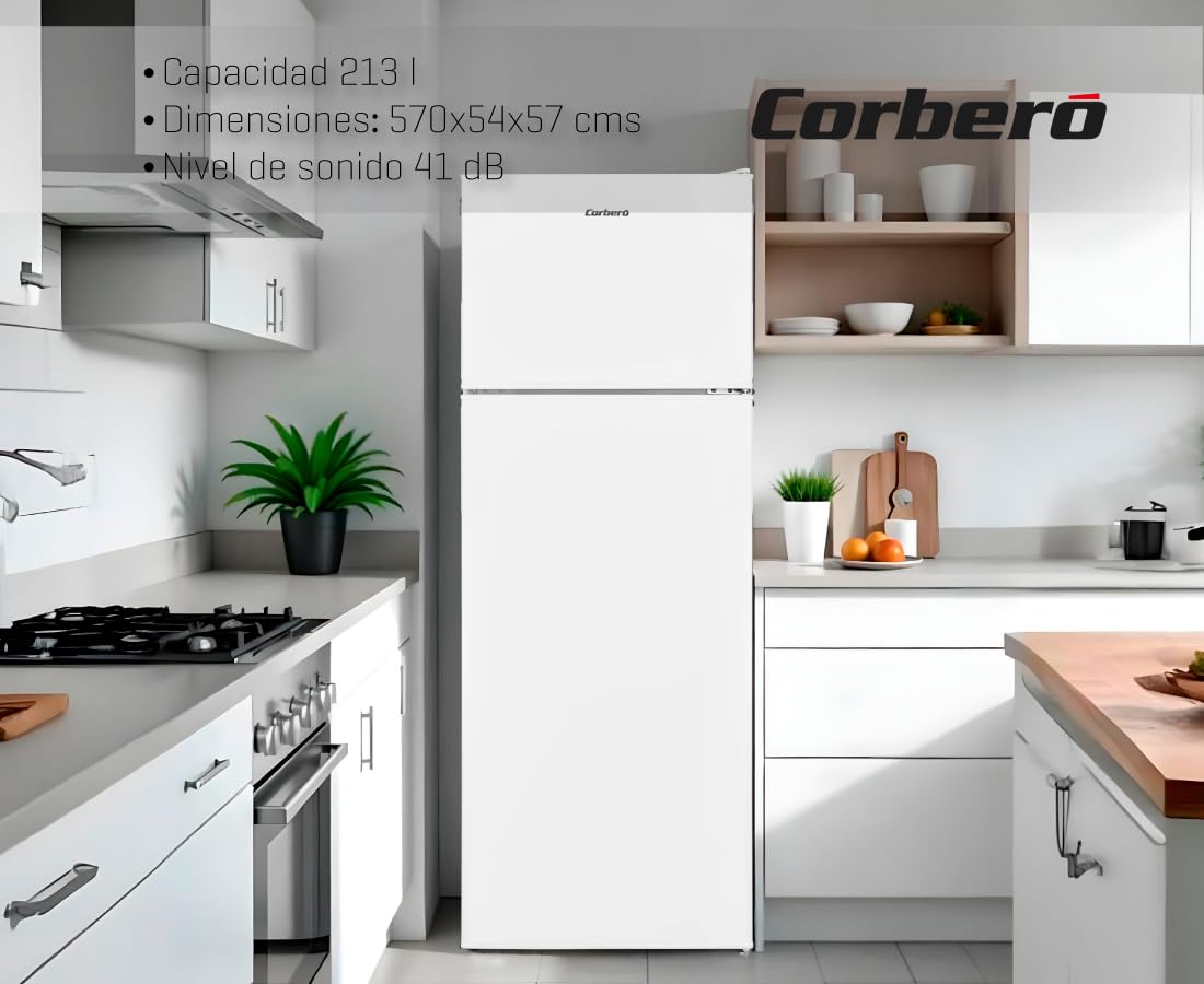Corbero Frigorífico 2 Puertas 212L Blanco E Luz Interior