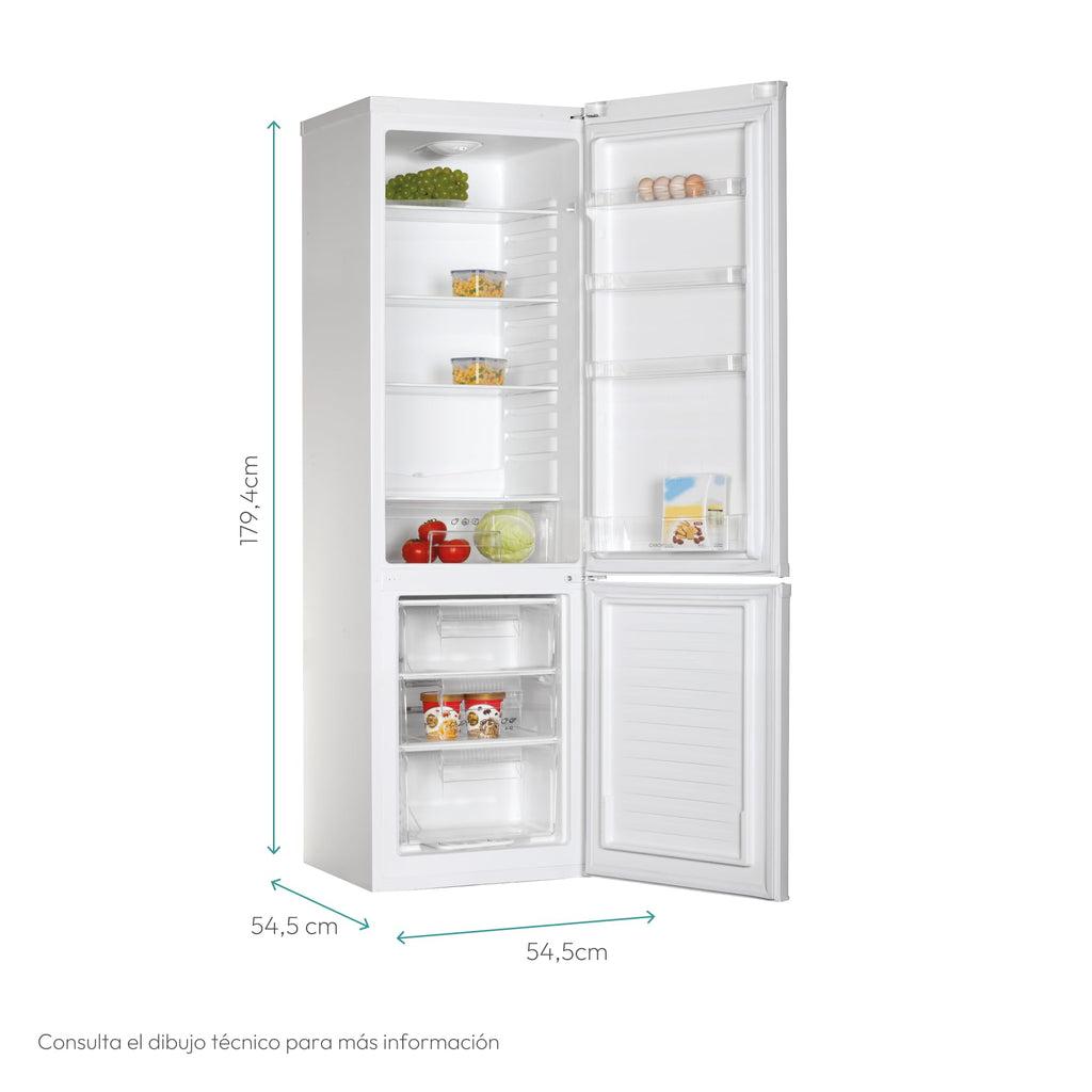 Candy Frigorífico Combi 252L Blanco LED 41dB 55cm