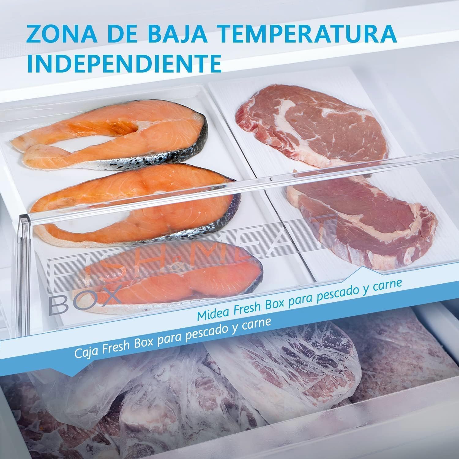 Midea Frigorífico Combi 270L No Frost Inox Bajo Consumo