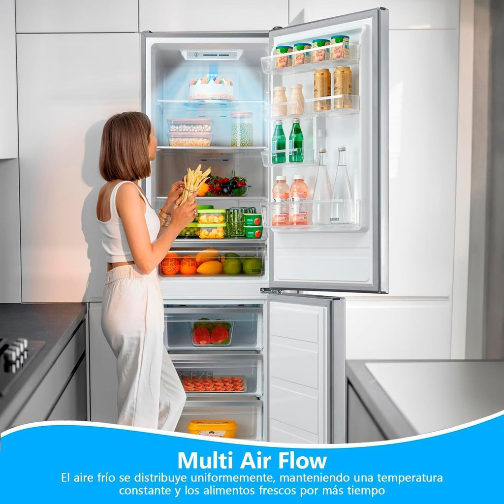 Midea Frigorífico Combi 270L No Frost Inox Bajo Consumo