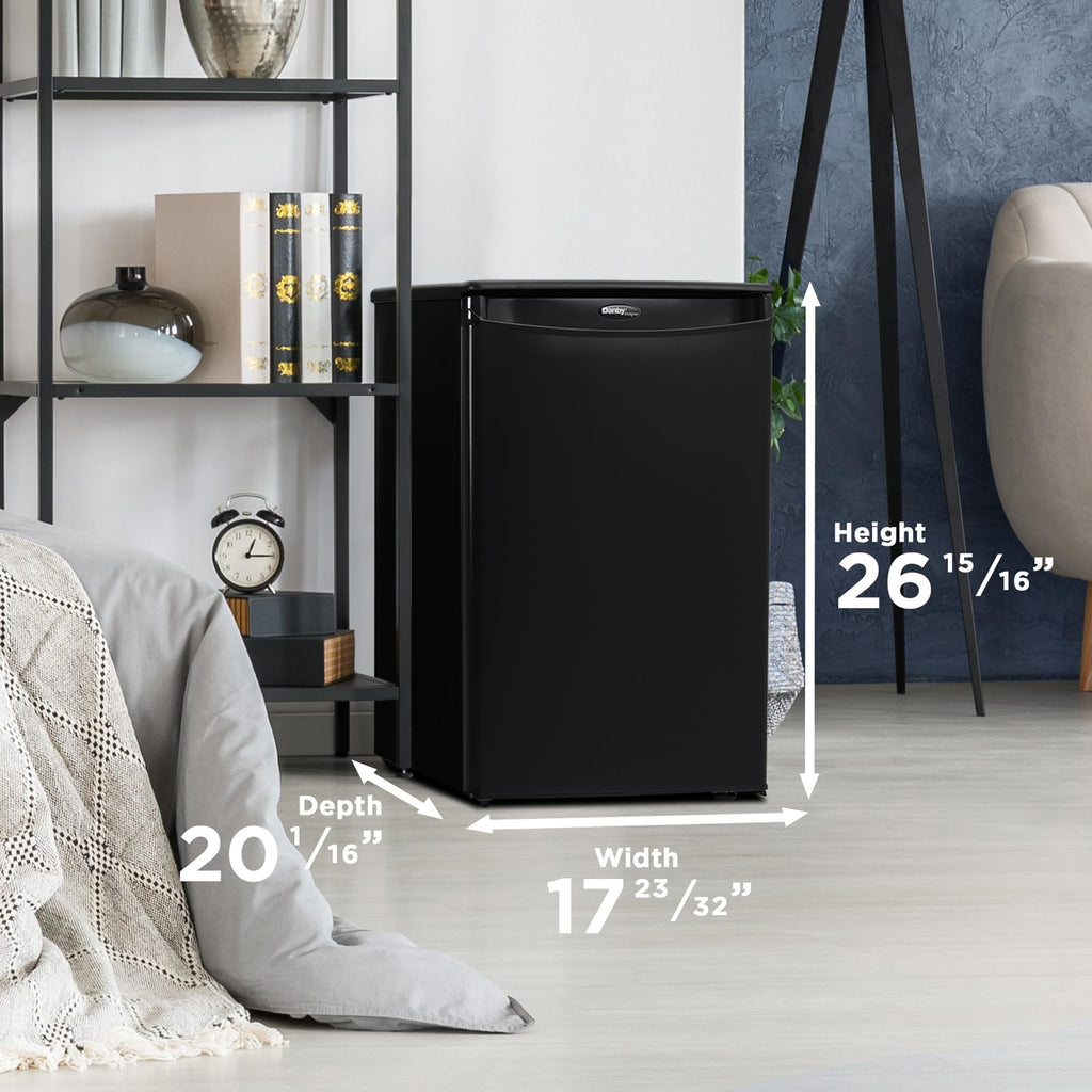 Danby Mini Nevera 74L Compacta Dormitorio Oficina Negro E-Star