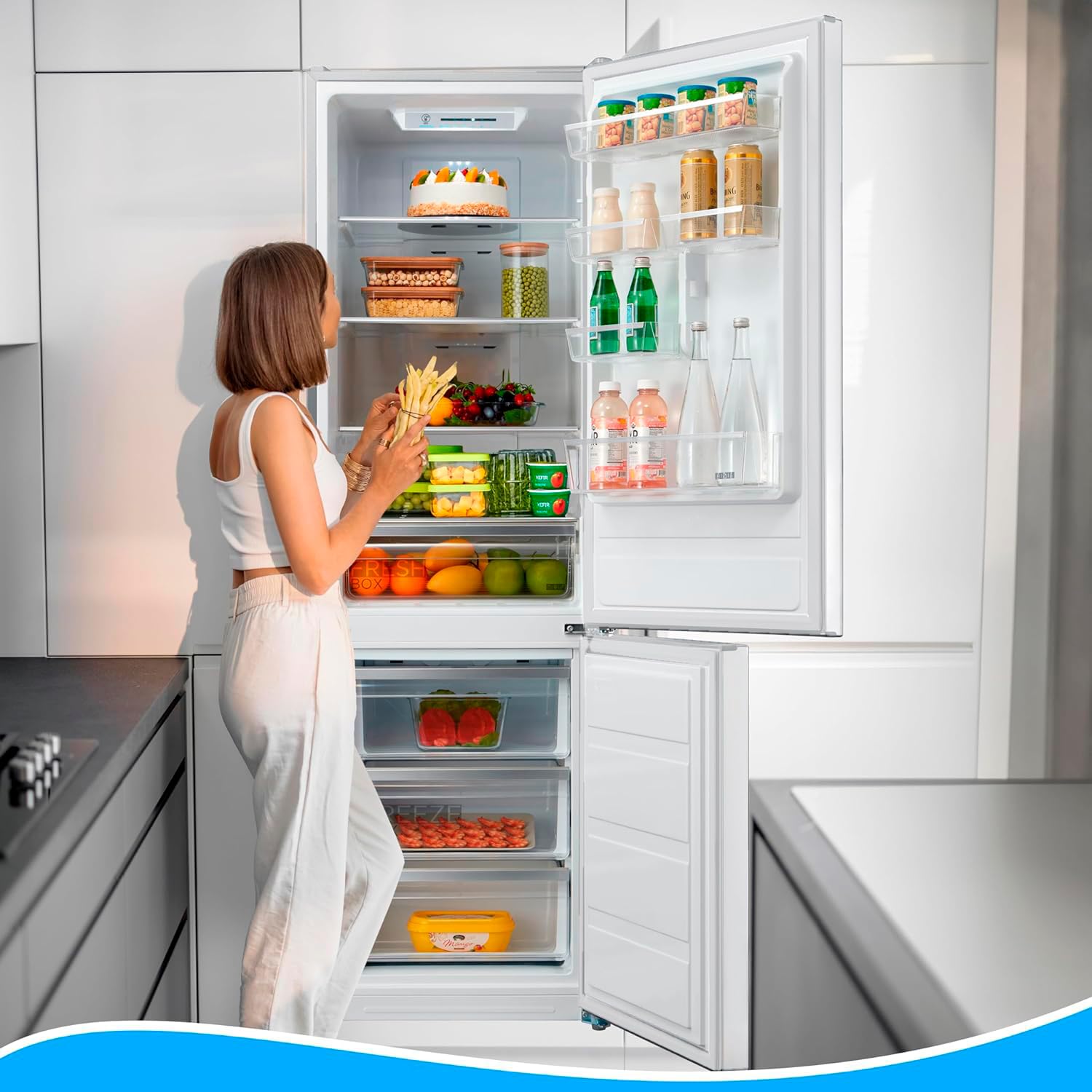 Midea Frigorífico Combi No Frost 270L Blanco Bajo Consumo