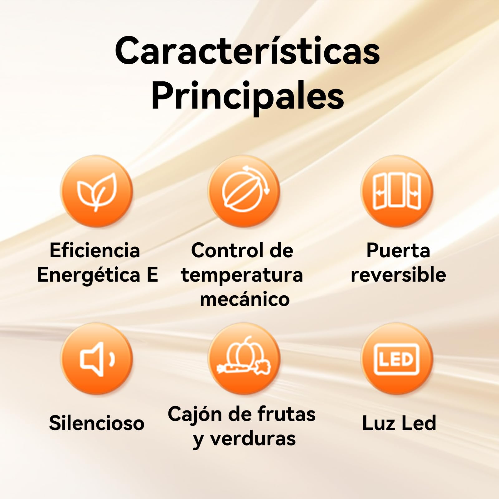 VOK Frigorífico 2 Puertas 206L Blanco LED Clase E Compacto