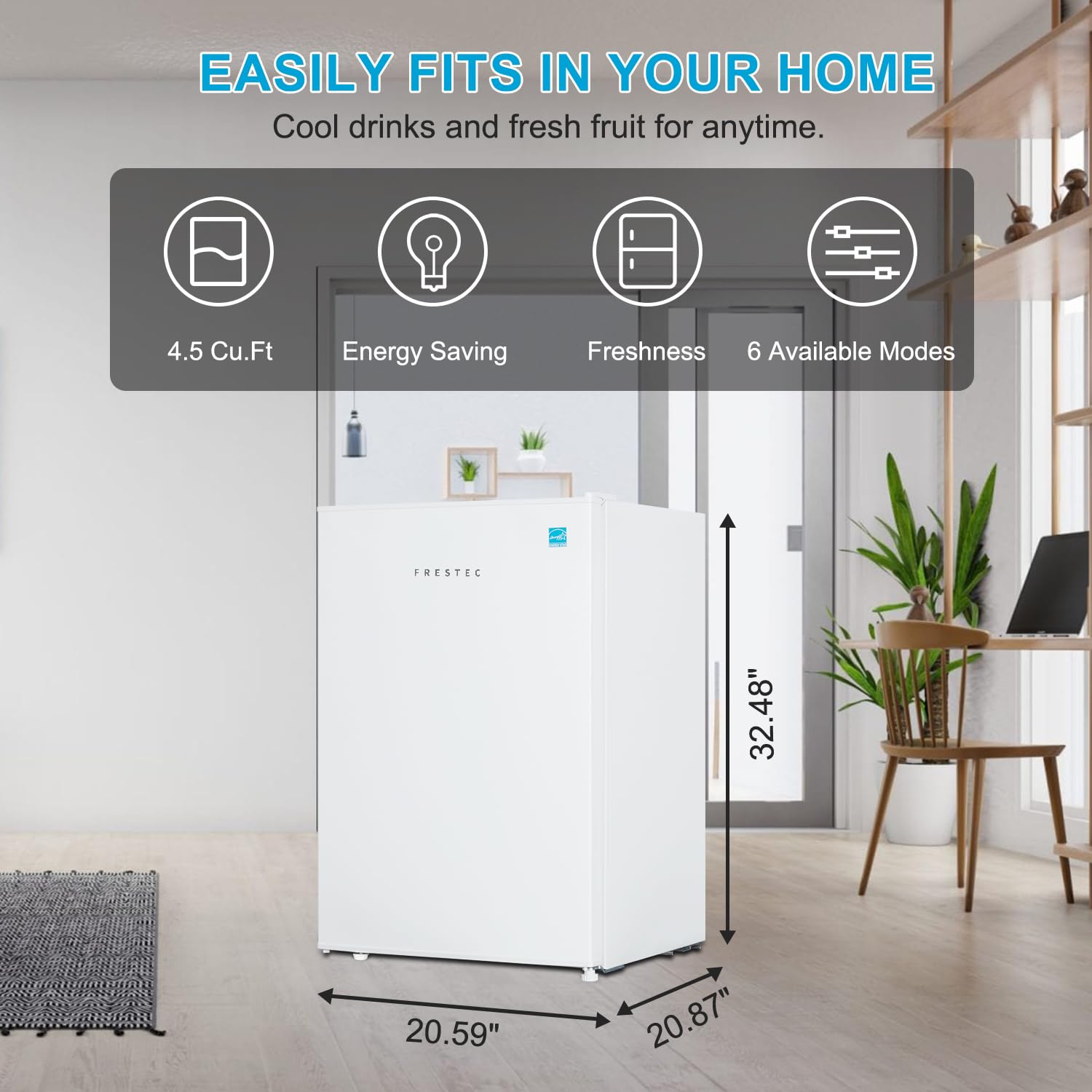 FRESTEC Mini refrigerador de 4.5 CU'