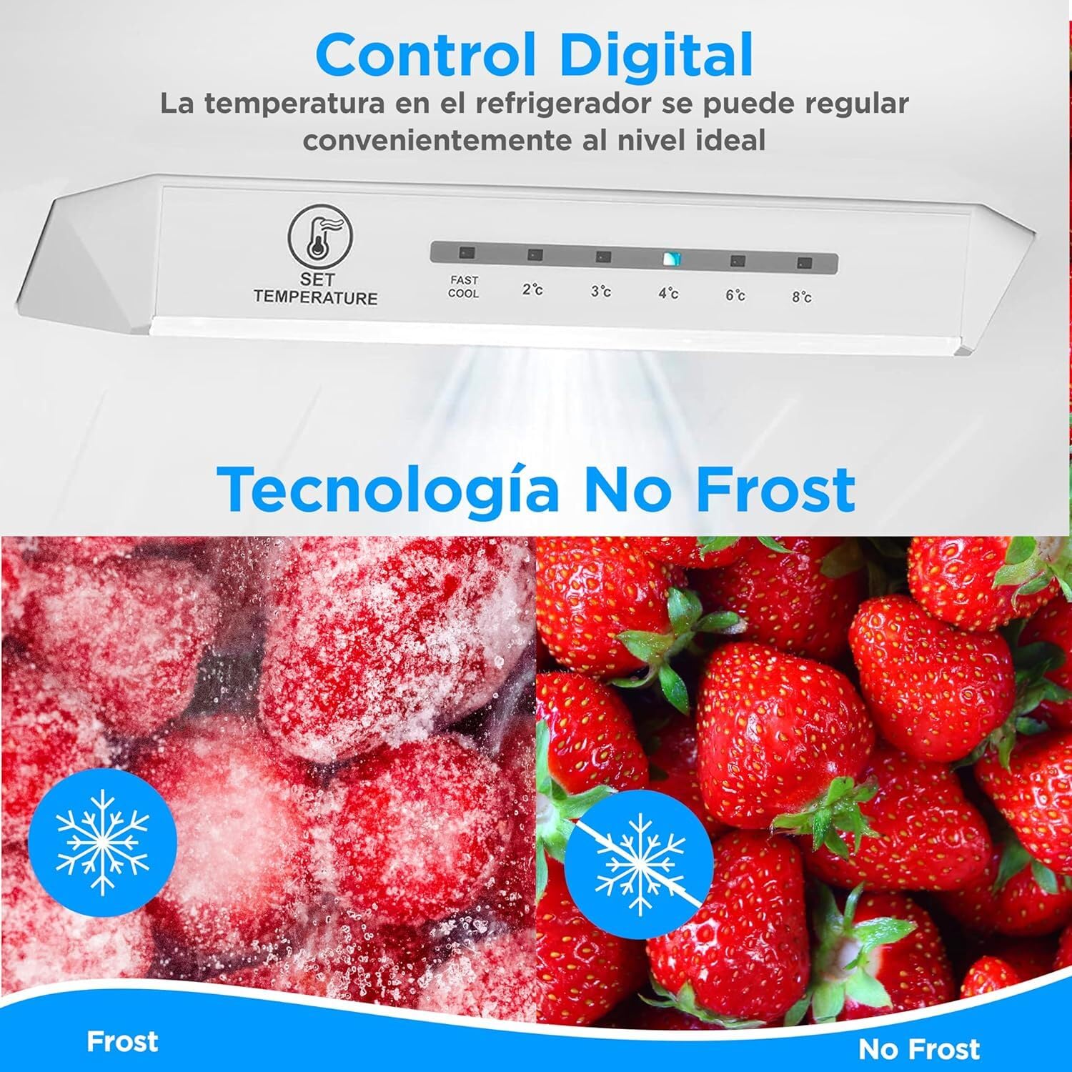 Midea Frigorífico Combi No Frost 270L Blanco Bajo Consumo
