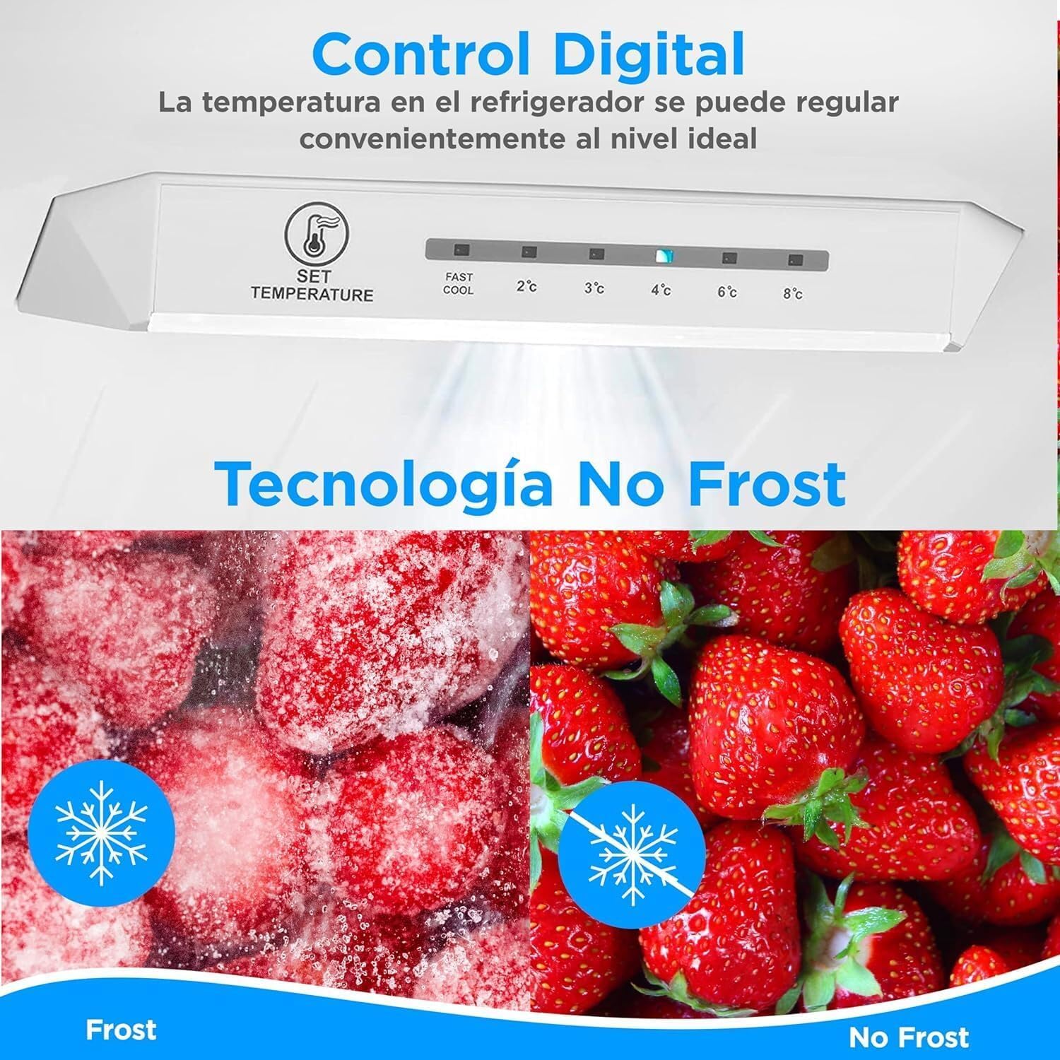 Midea Frigorífico Combi 270L No Frost Inox Bajo Consumo